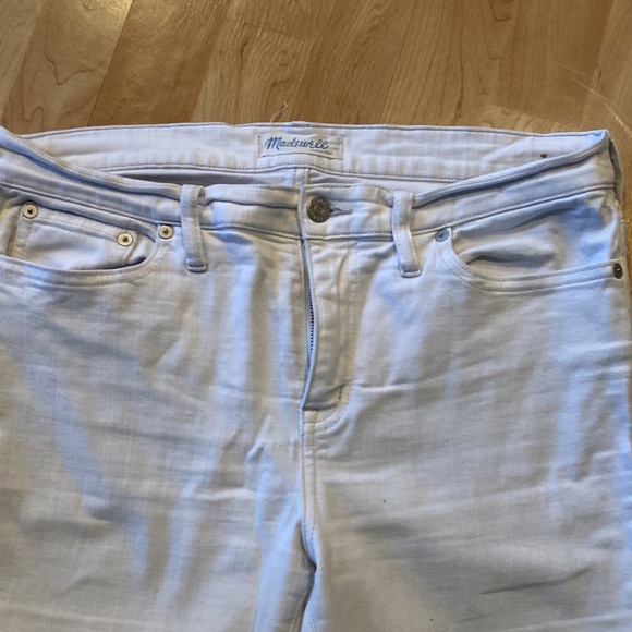 MADEWELL White Denim Alley Straight Leg Distressed Jeans, Size 31 - Picture 2 of 9